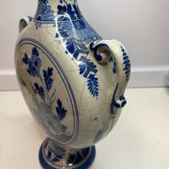RARE ANTIQUE DUTCH DELFT HOLLAND PORCELEYNE FLES VASE DUTCH SCENERY Windmill - Picture 6 of 16